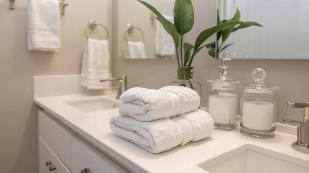 Home staging checklist for sellers showing a spa-like bathroom setup in a Tulsa home