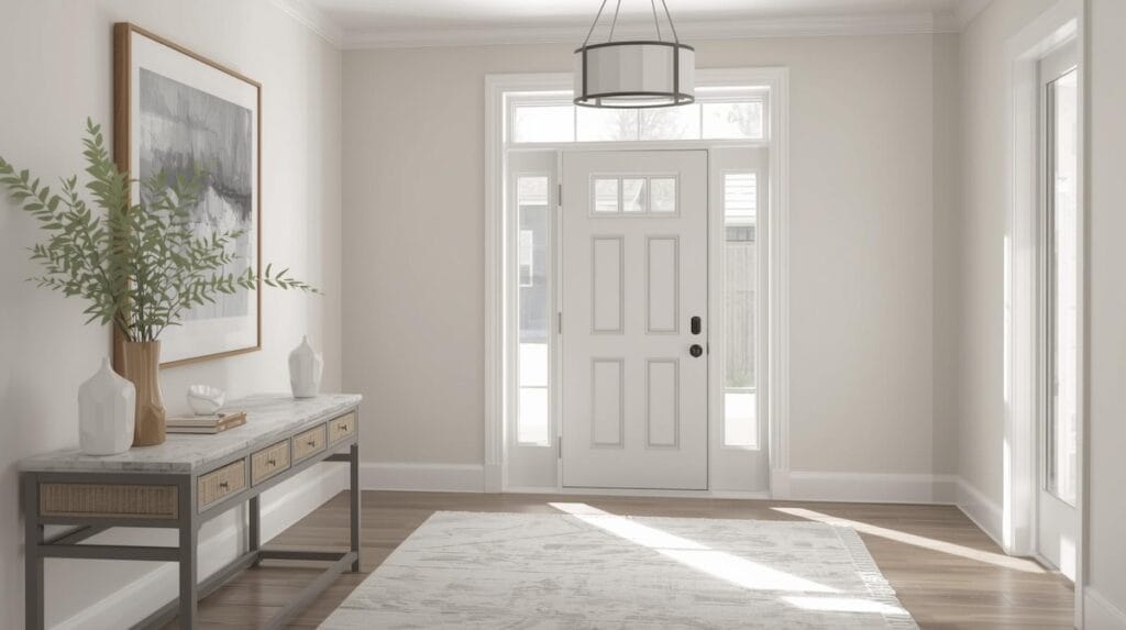 Room by room home staging guide showing a clean and neutral entryway in a Tulsa home