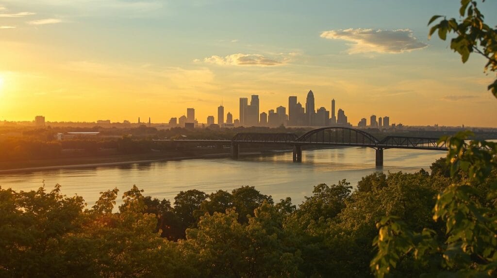 Wide sunrise view of the Tulsa skyline representing Tulsa neighborhoods and lifestyle.