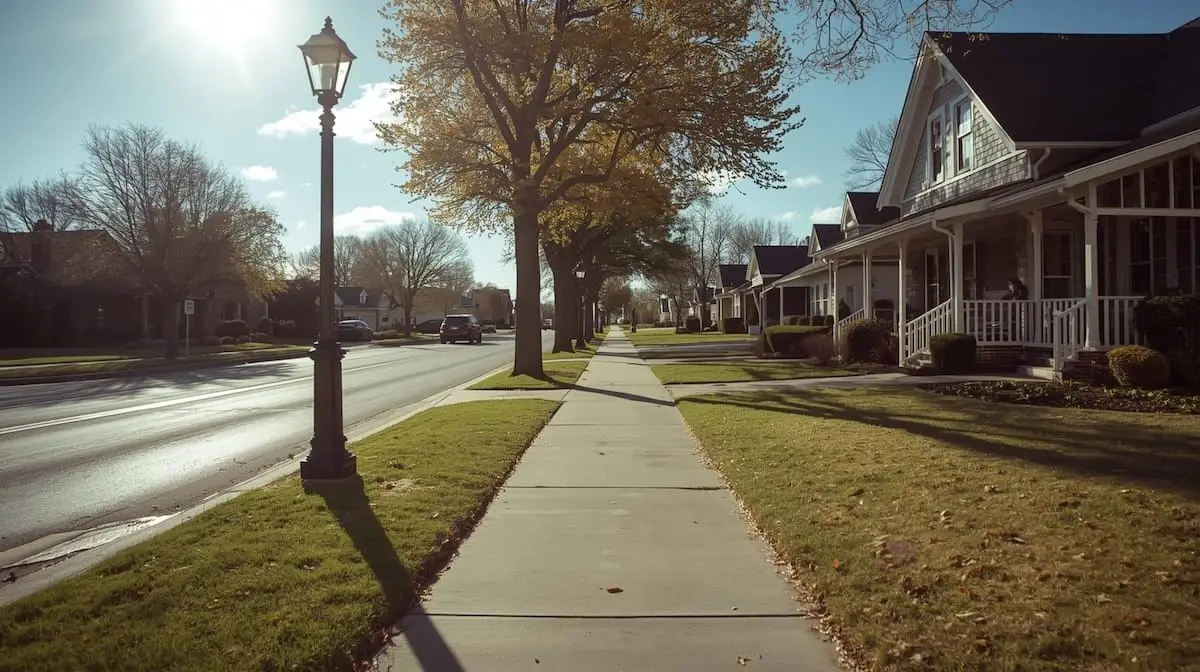 Safe Tulsa neighborhood street with well-kept homes.