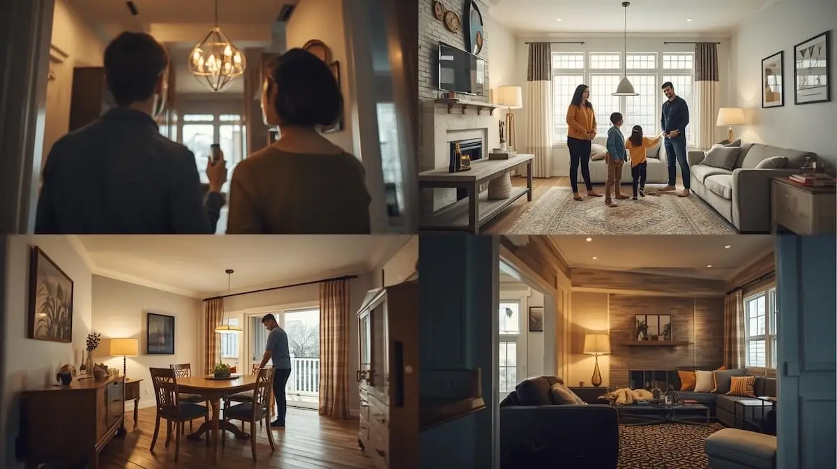 Four lifestyle scenes representing buyers, sellers, move-up buyers, and downsizers in Tulsa.