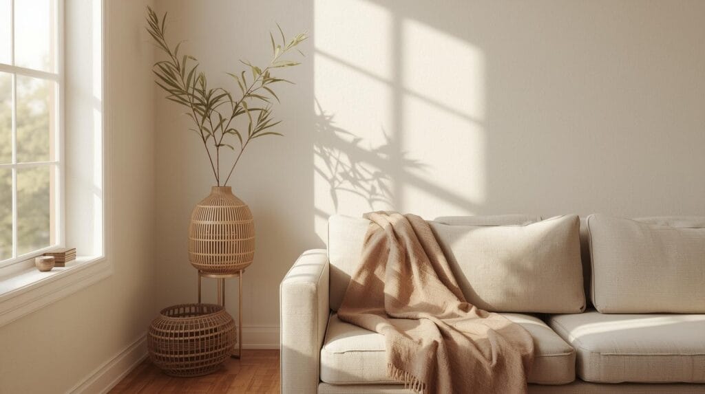 Clean and simple Tulsa living room illustrating a lighter lifestyle for downsizing in tulsa homeowners.