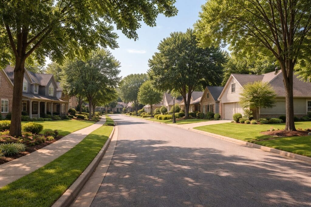 Tulsa-area suburban neighborhood with single-family homes and mature trees