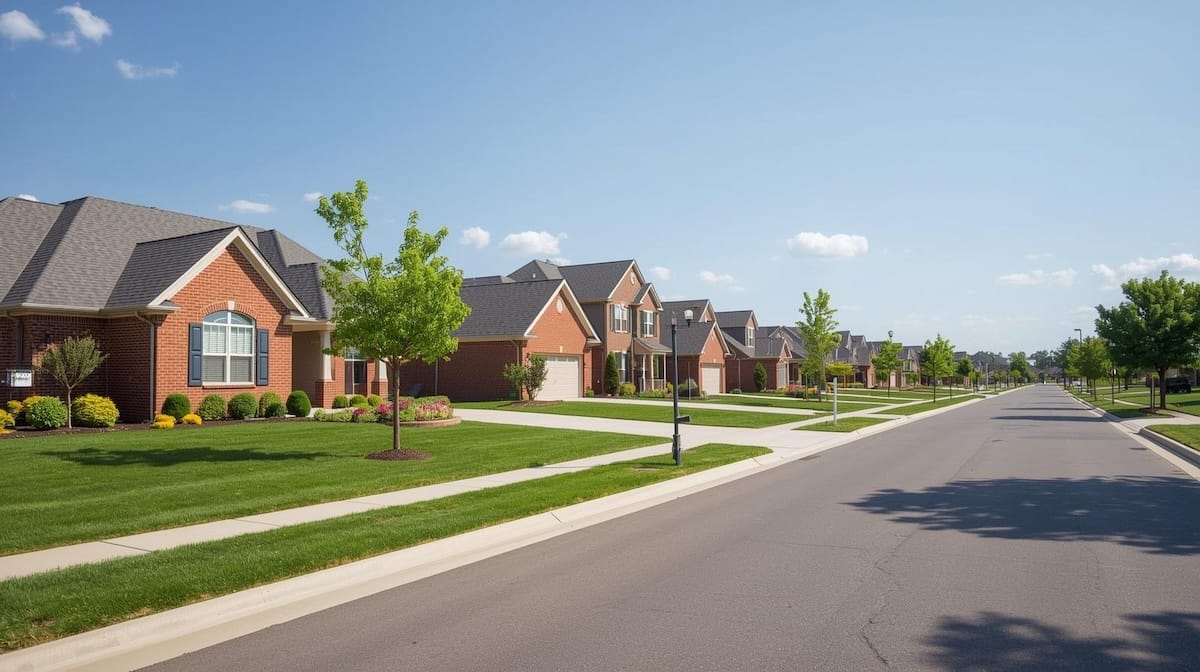 Row of Tulsa-area homes representing different price points in the local housing market.