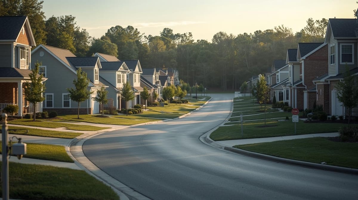 Row of suburban homes representing Tulsa neighborhoods popular with relocating families.