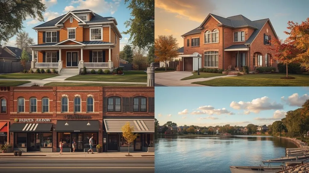 Collage of home styles and community scenes that visually represent Tulsa neighborhoods and lifestyle.