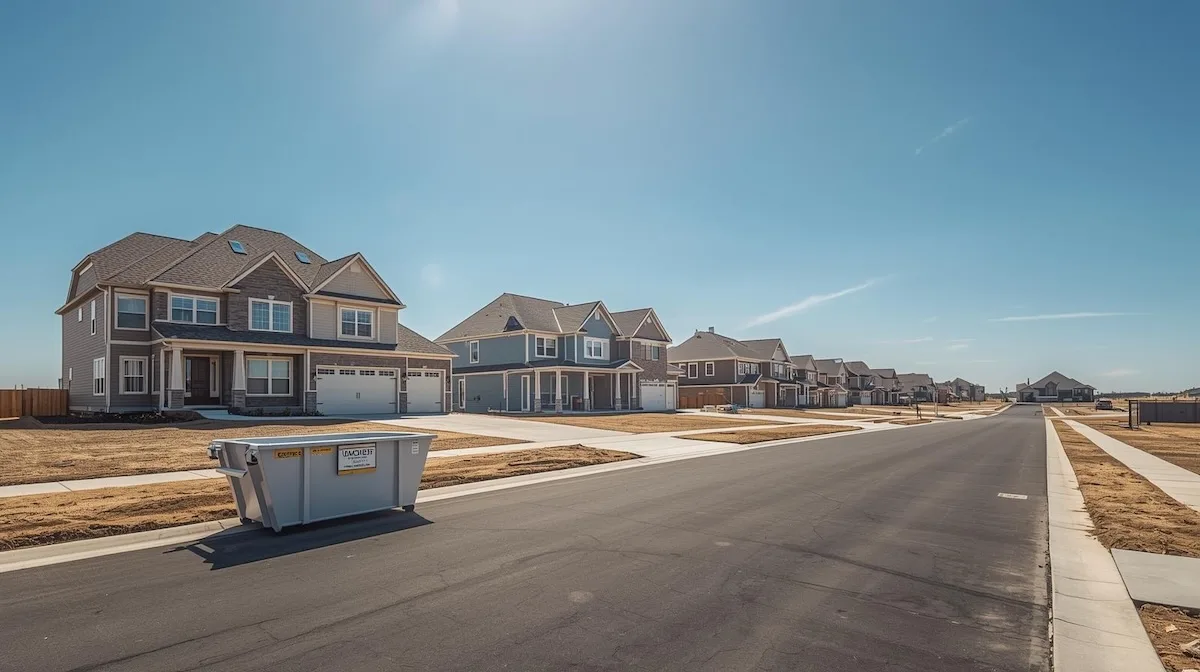 Street view of upscale Tulsa new home builder community