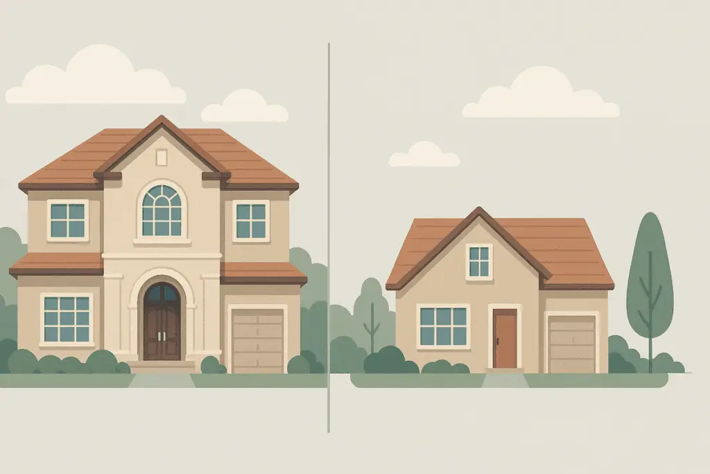 Illustration comparing home value in Tulsa to a larger metro.