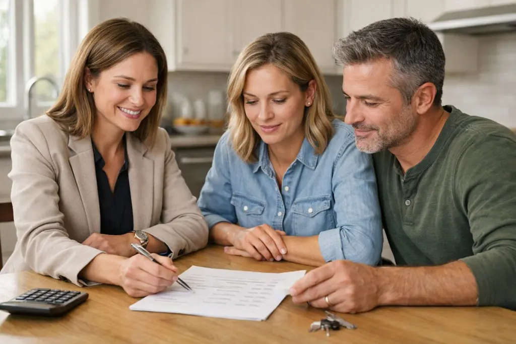 Tulsa homeowners reviewing home pricing with a real estate agent