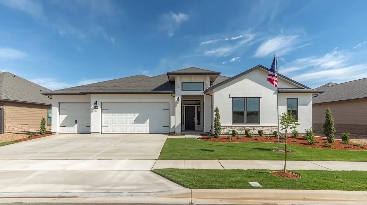 New construction home in Tulsa with modern exterior and clean landscaping.