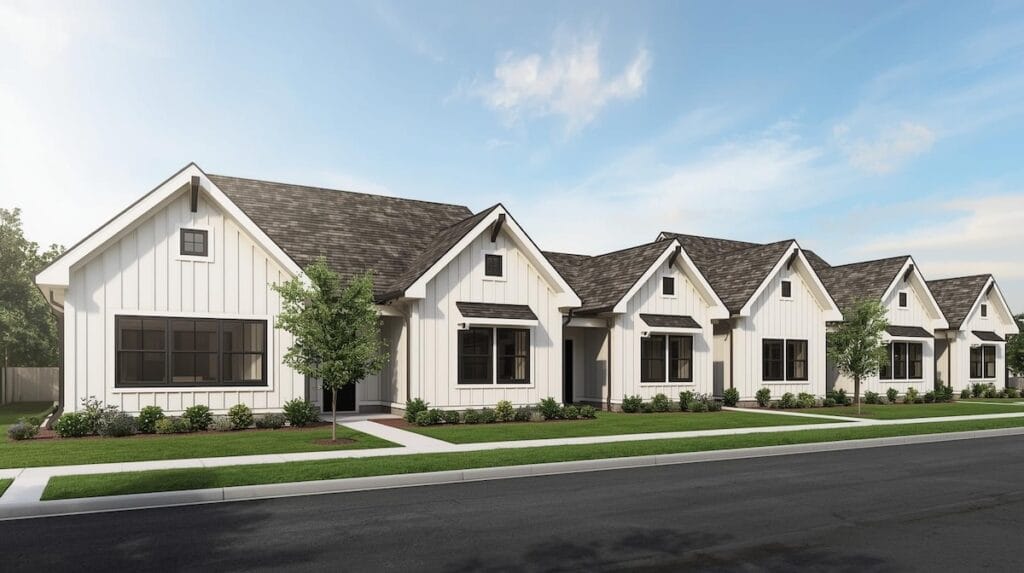 Modern Tulsa patio home representing a popular low-maintenance option for downsizers.