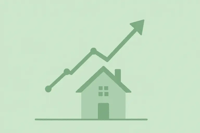 Minimalist housing market trend illustration representing Coweta OK real estate.