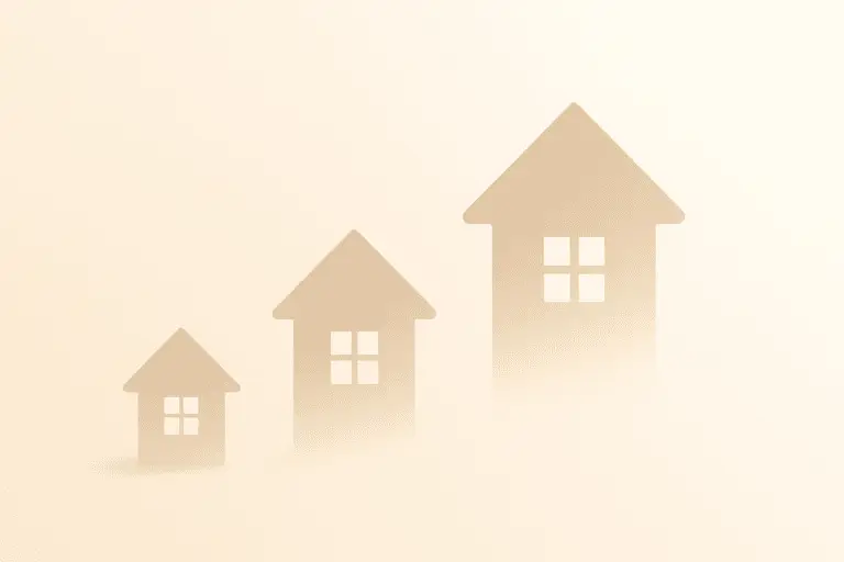 Minimalist upward-trending housing market chart representing Jenks OK real estate trends.