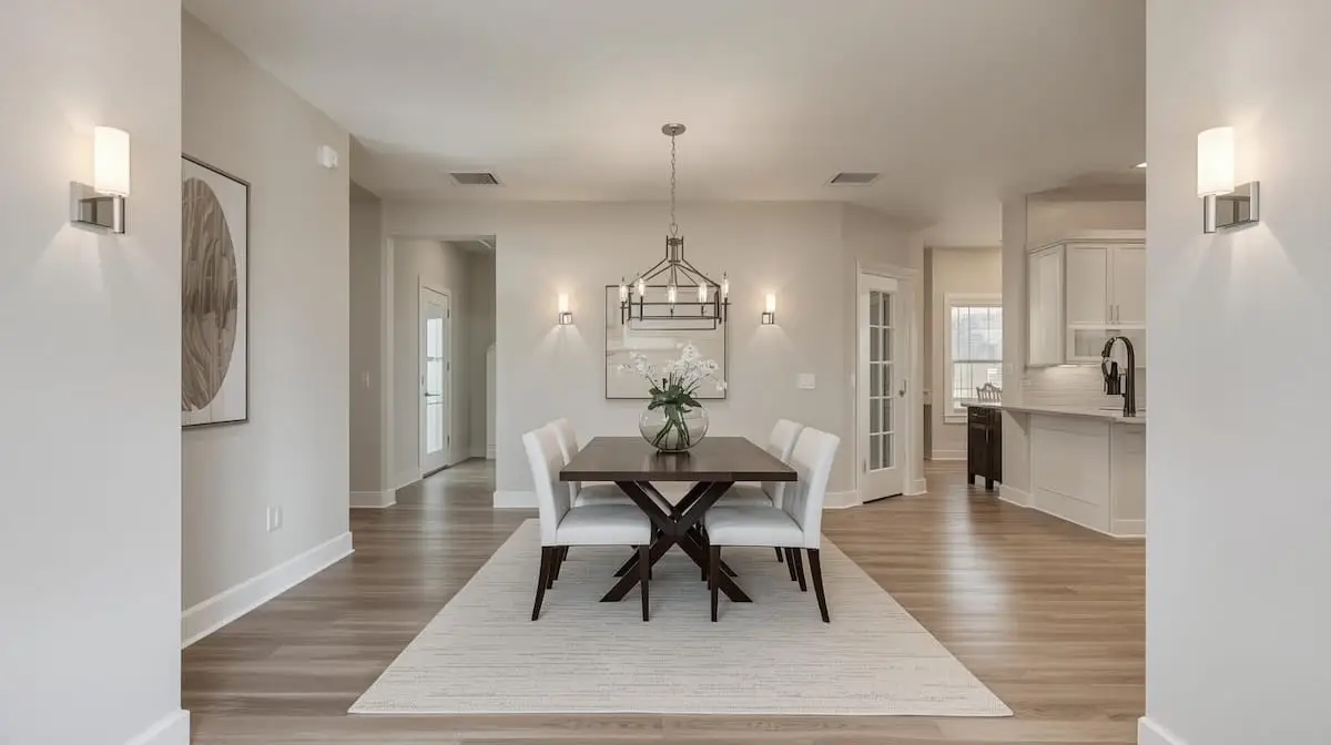 Bright, welcoming entryway of a Tulsa home with natural light and clean, modern décor.