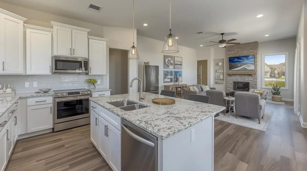 Updated modern Tulsa home interior with neutral finishes and clean, contemporary design