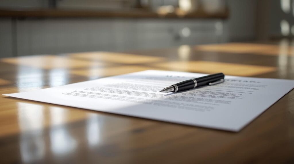 Real estate contract with a pen on a wooden table, representing the offer and negotiation phase when Selling a Home in Tulsa.