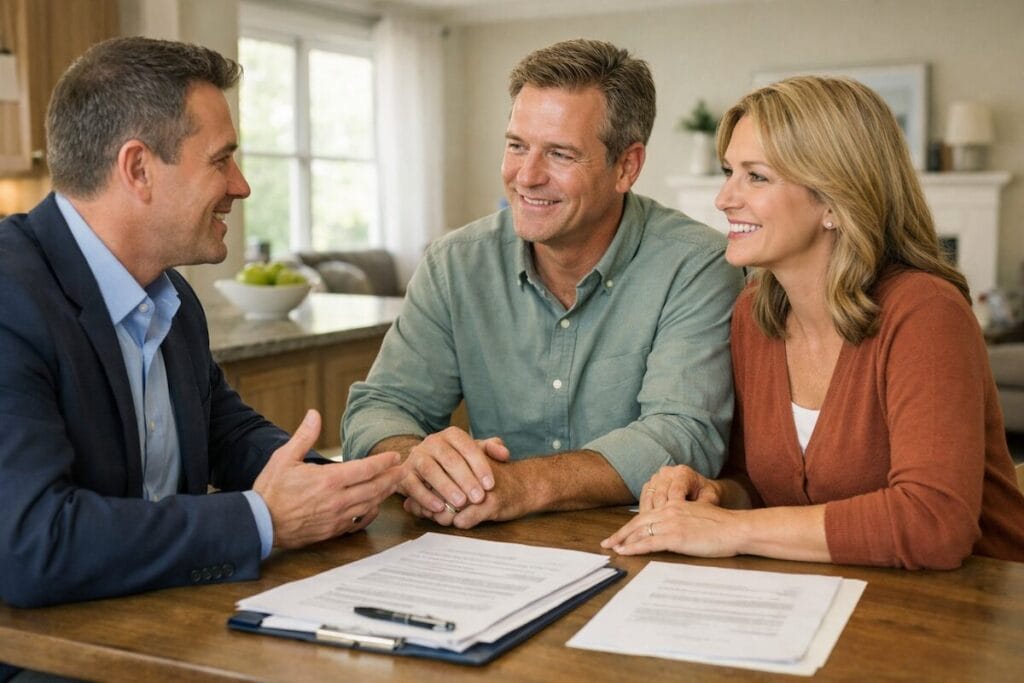 Tulsa move-up buyers meeting with a real estate agent