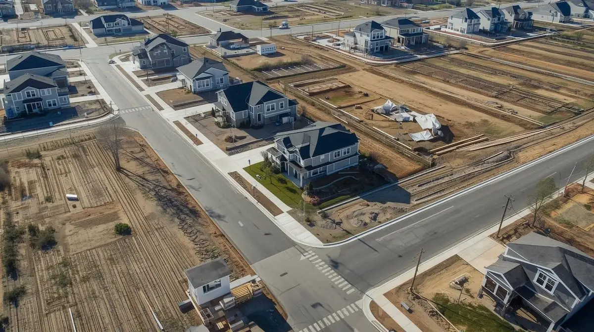 Aerial rendering of new construction homes in the Tulsa metro.