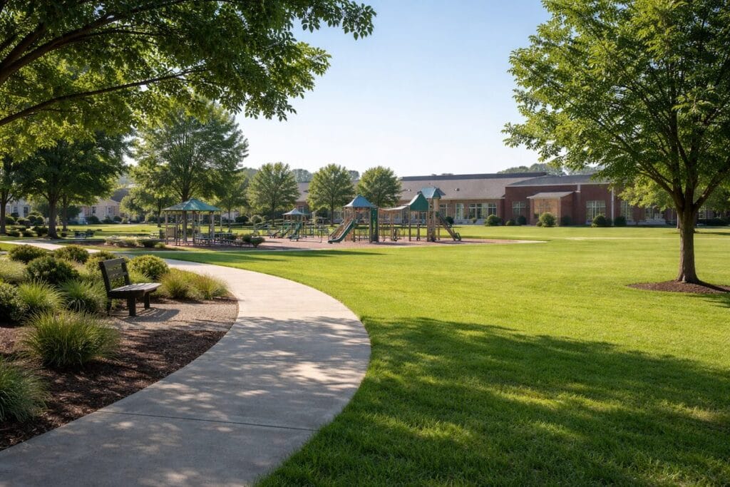 Tulsa neighborhood park near residential homes