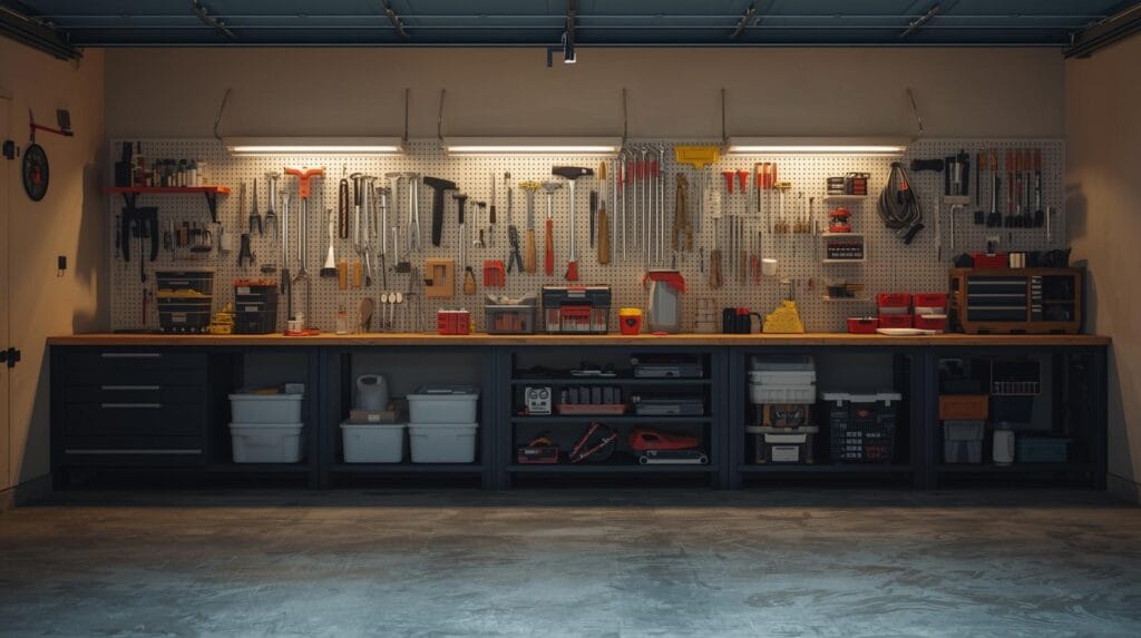 Organized home workshop to represent DIY versus professional Tulsa home maintenance decisions.