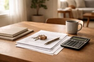 True cost of selling a home in Tulsa shown with a seller net sheet, calculator, and closing cost documents