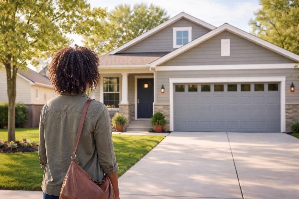 Downpayment Plus Program Tulsa helping a first-time homebuyer stand outside a home in the Tulsa metro area