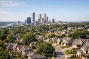 Moving to the Tulsa area with a view of downtown Tulsa and surrounding neighborhoods