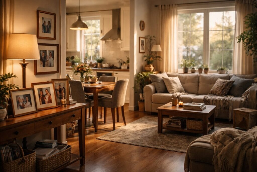 Lived-in Tulsa home interior with personal touches and natural light