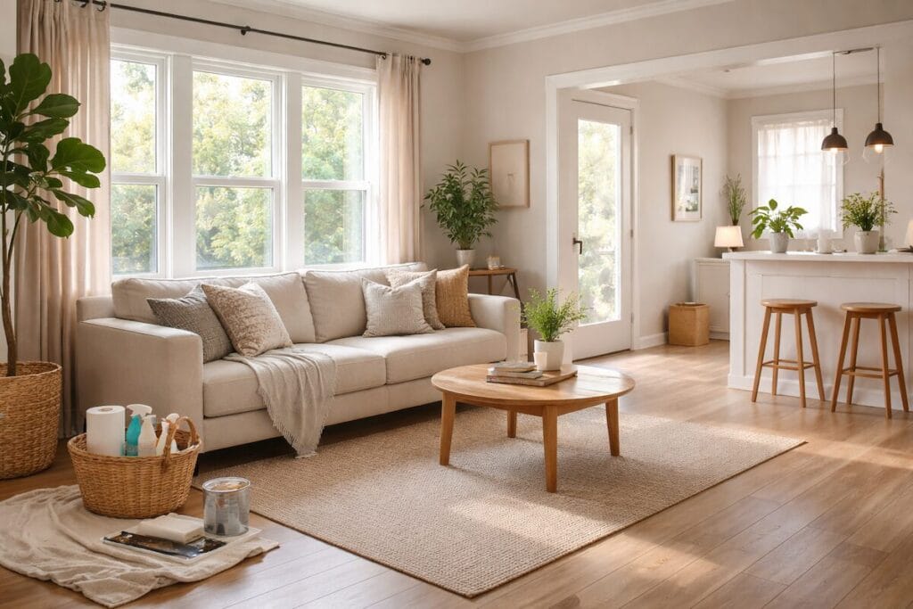 Tulsa home interior being prepared for listing