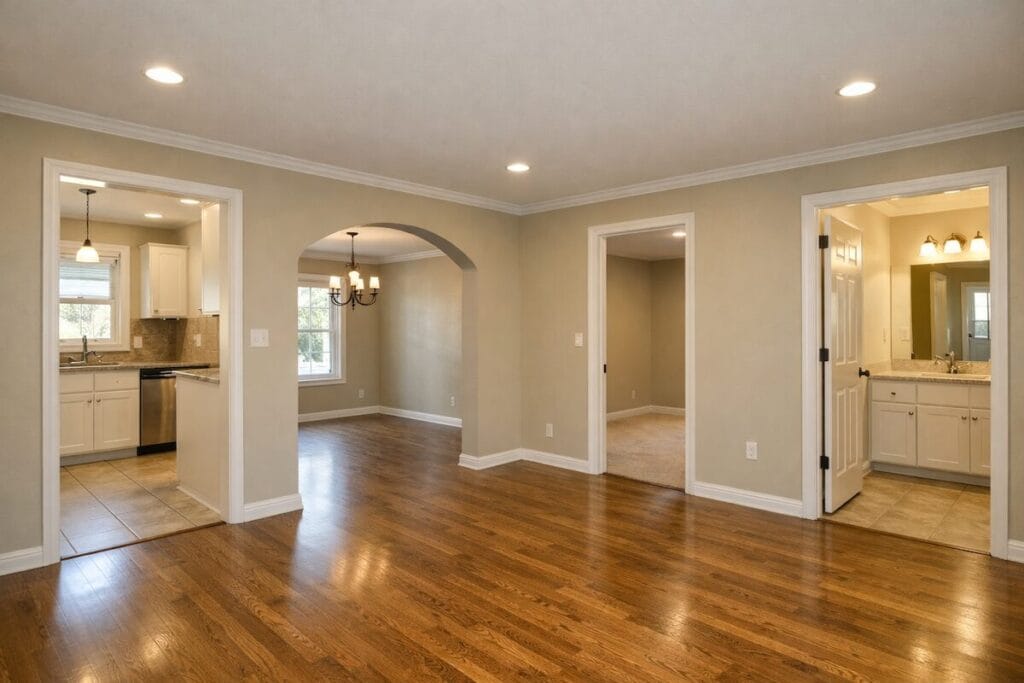 Empty Tulsa home prepared for a final walkthrough before closing