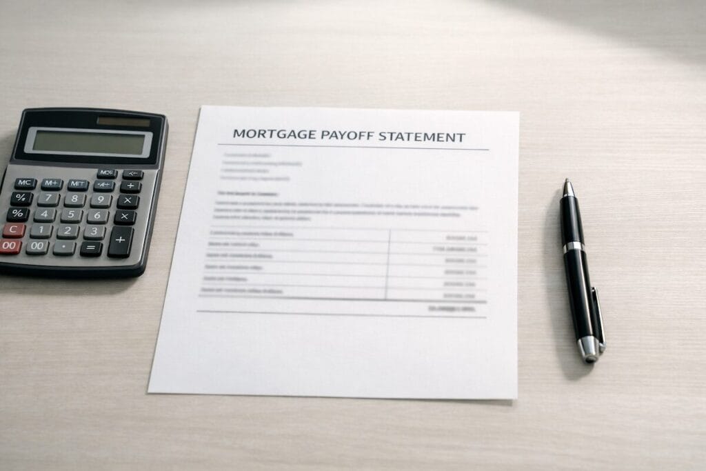 Mortgage payoff statement and calculator for a Tulsa home sale