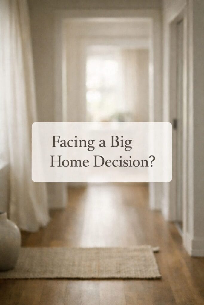 Facing a big home decision during a life transition