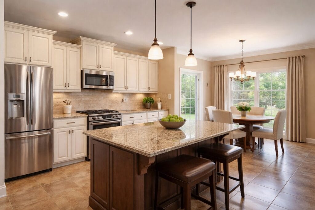 Kitchen interior in a Belle Trace II at Battle Creek home