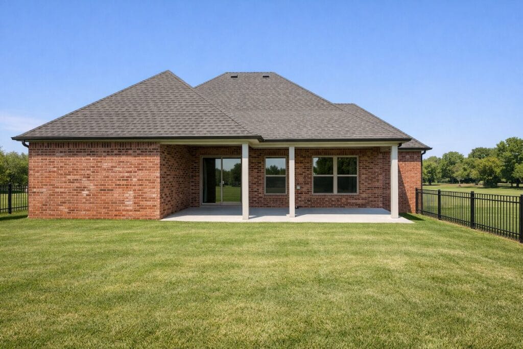 Backyard of Wakefield Heights home backing to Battle Creek Golf Course