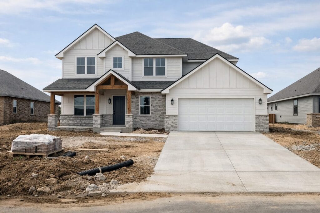 New construction home in a developing Tulsa-area subdivision