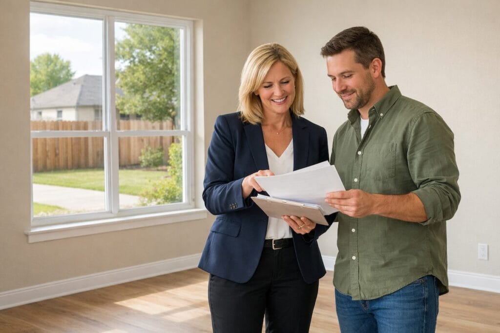 Residential purchase contract and repair amendment on kitchen counter in Tulsa home