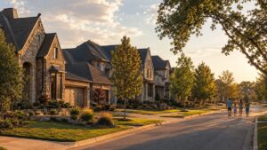 Beautiful homes in Broken Arrow family neighborhoods with mature landscaping and sidewalks when comparing the best neighborhoods in Broken Arrow